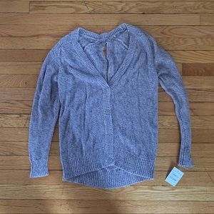 Nordstrom taupe cardigan with keyhole back